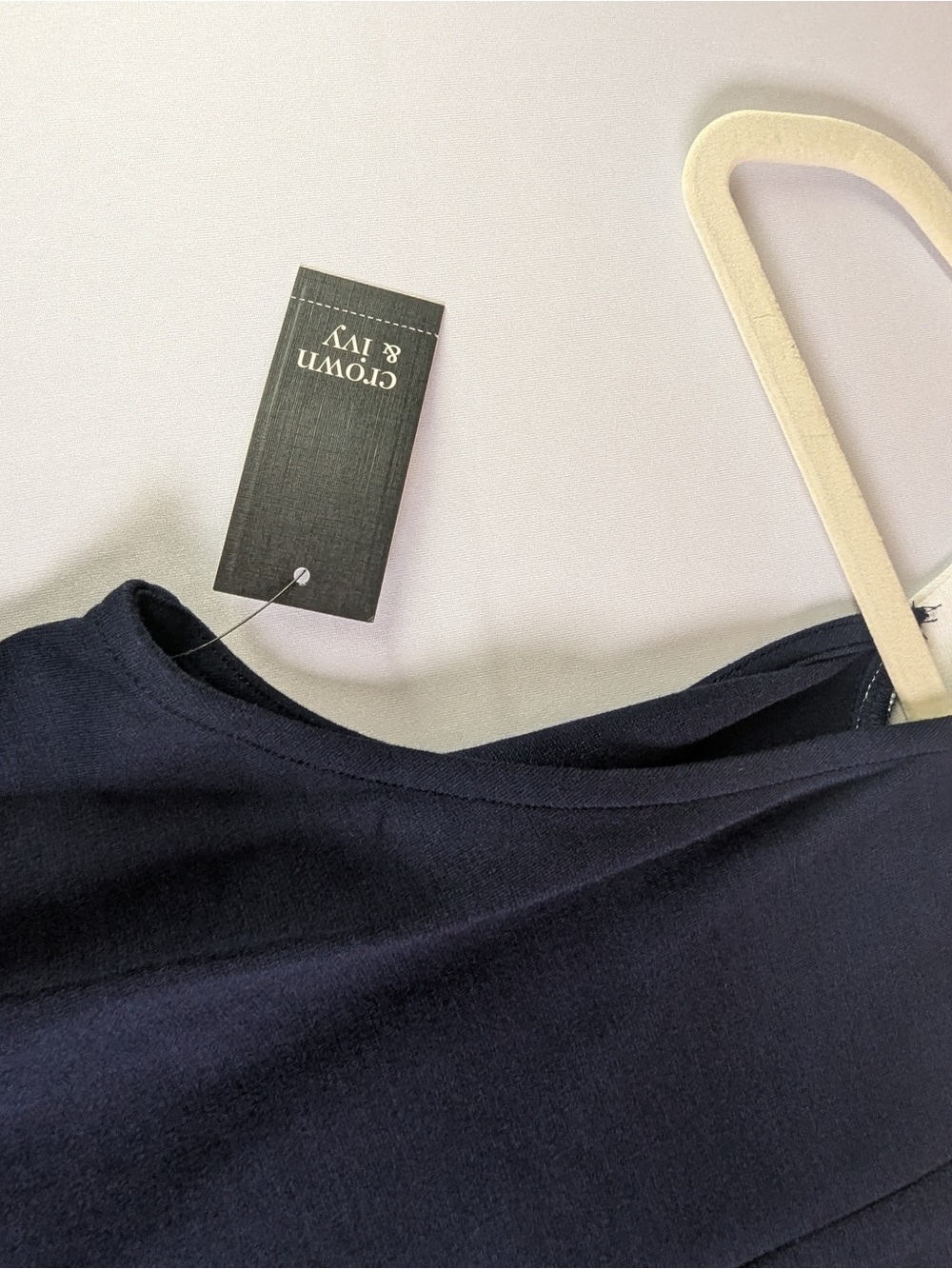 Crown & Ivy Navy and White Scallop-Trim Sleeveless Dress - Picture 6 of 6